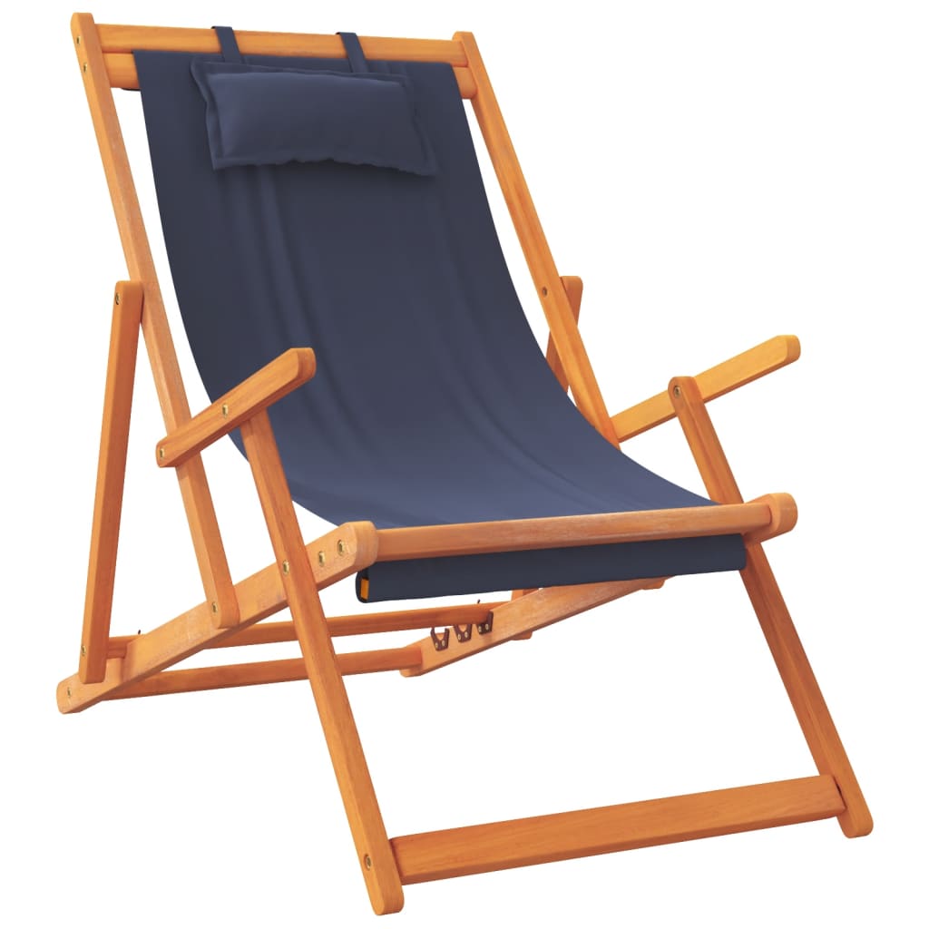foldbare strandstole 2 stk. stof blå