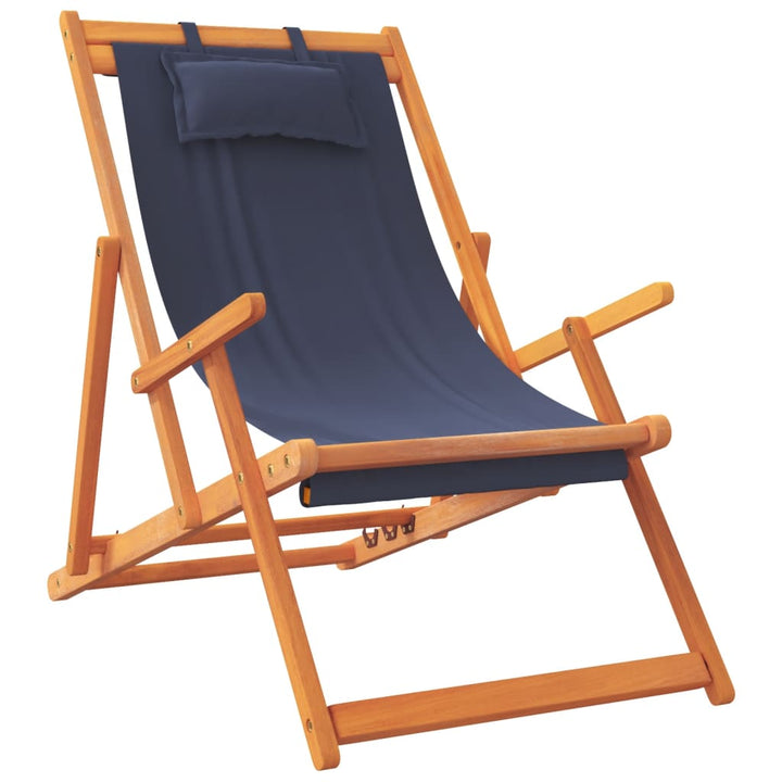 foldbare strandstole 2 stk. stof blå