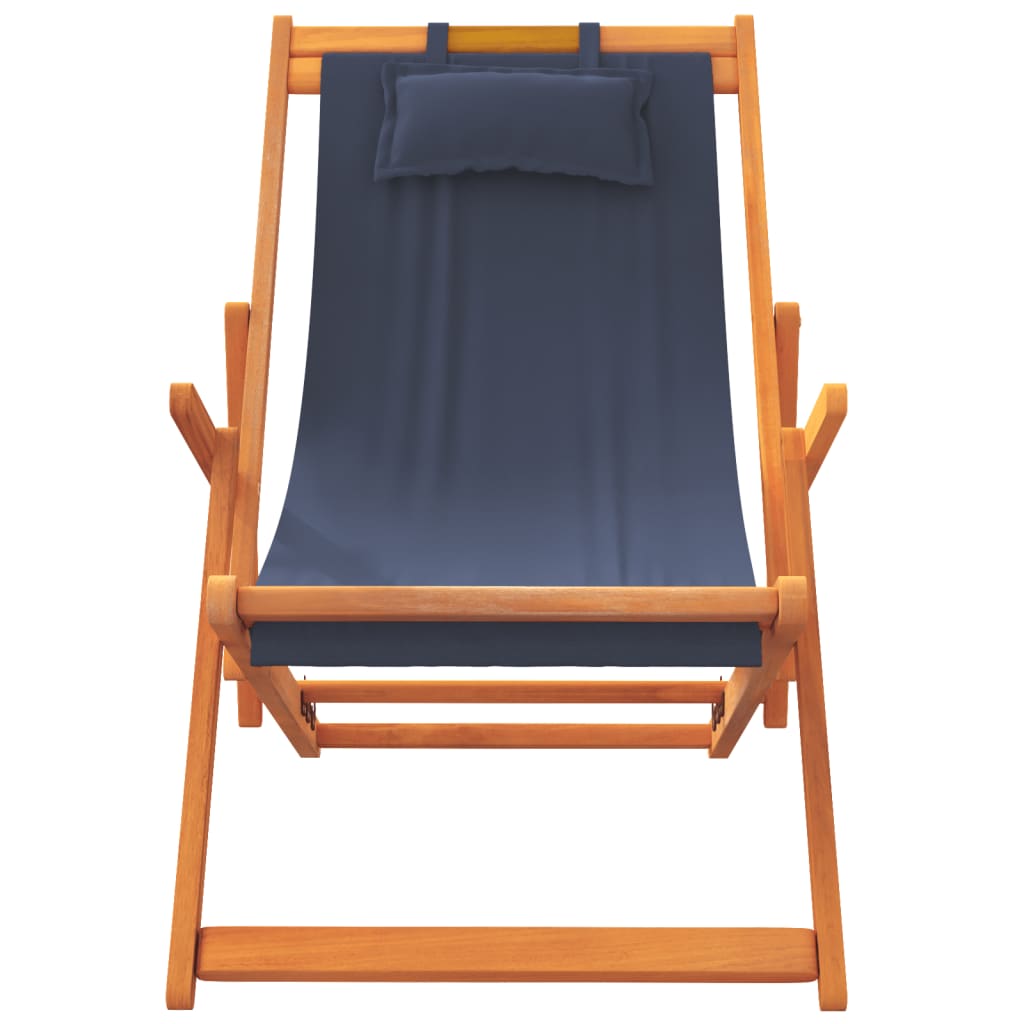 foldbare strandstole 2 stk. stof blå