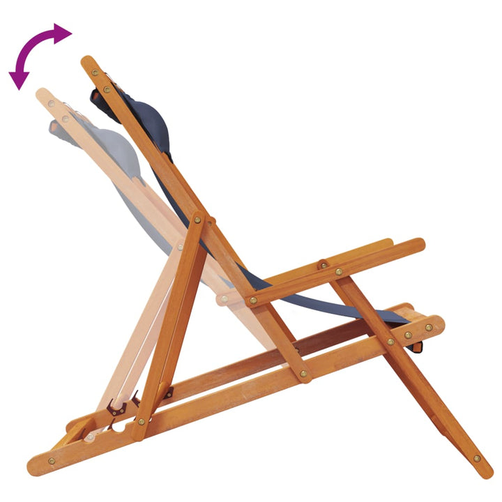 foldbare strandstole 2 stk. stof blå