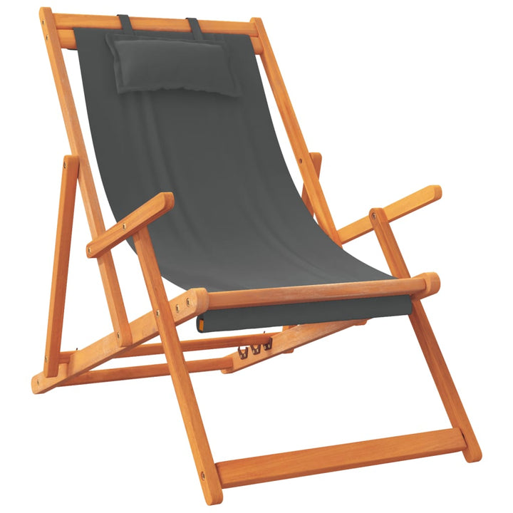 foldbare strandstole 2 stk. stof grå