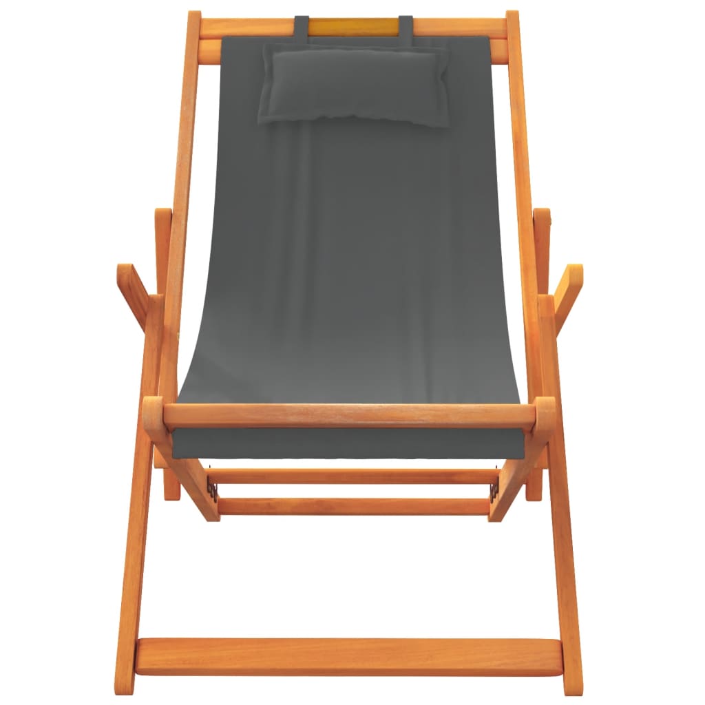 foldbare strandstole 2 stk. stof grå