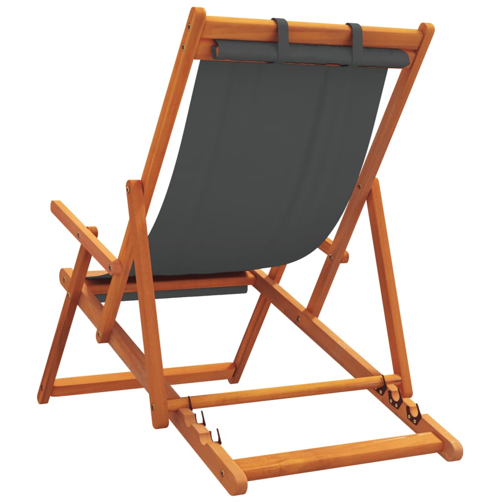 foldbare strandstole 2 stk. stof grå