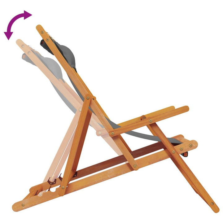 foldbare strandstole 2 stk. stof grå