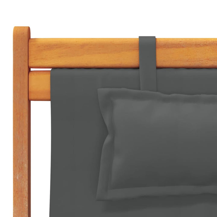 foldbare strandstole 2 stk. stof grå