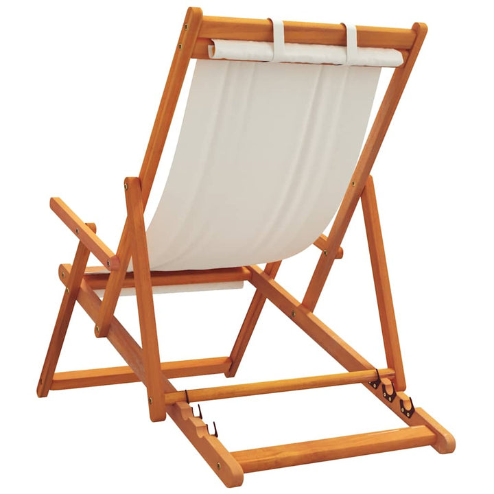 strandstole 2 stk. foldbare stof cremefarvet