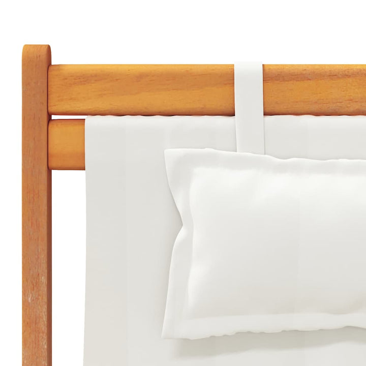 strandstole 2 stk. foldbare stof cremefarvet