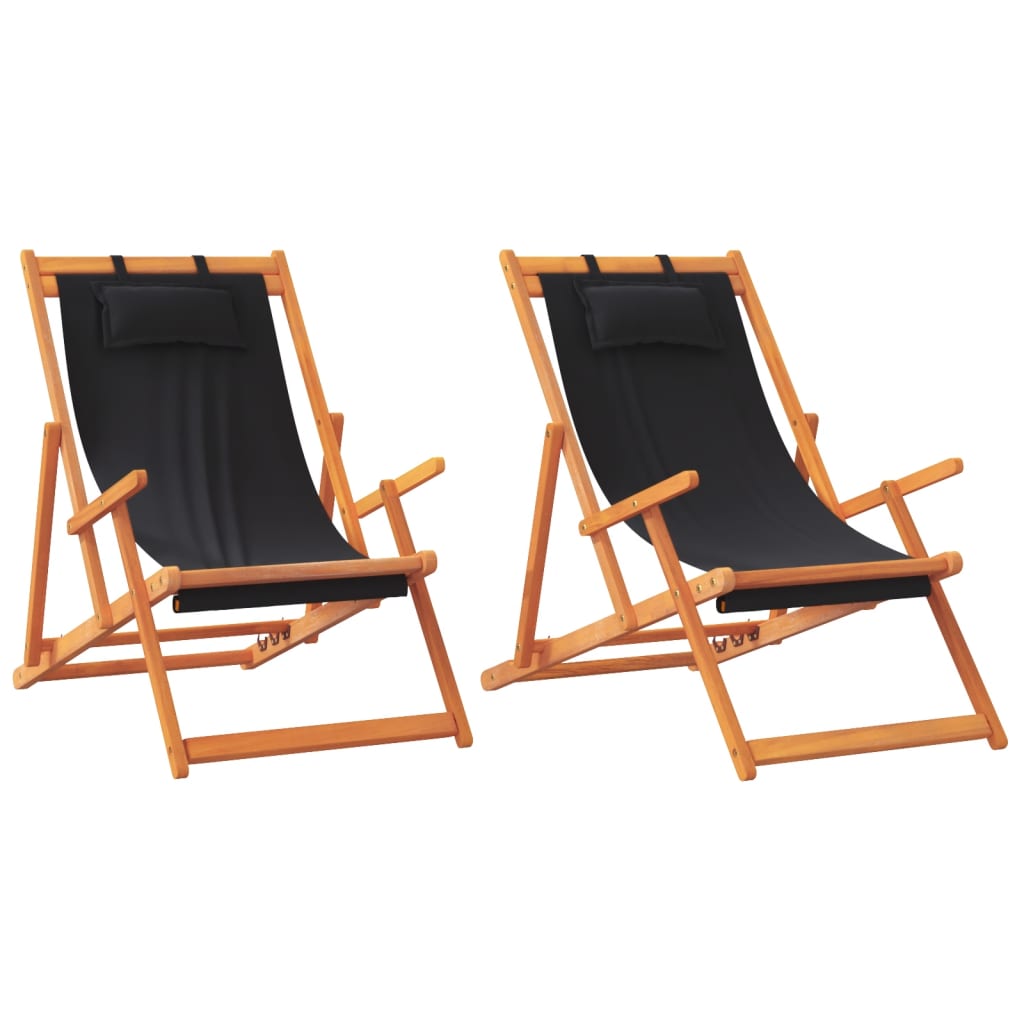 foldbare strandstole 2 stk. stof sort