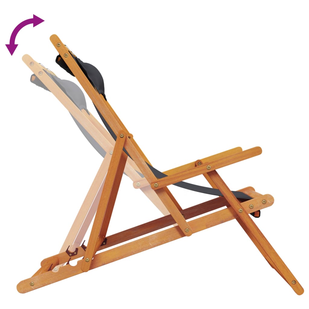 foldbare strandstole 2 stk. stof sort