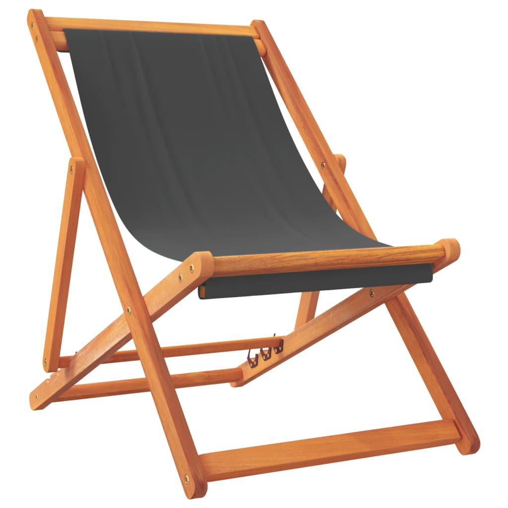 foldbare strandstole 2 stk. stof grå
