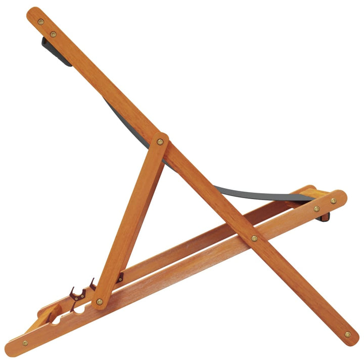 foldbare strandstole 2 stk. stof grå