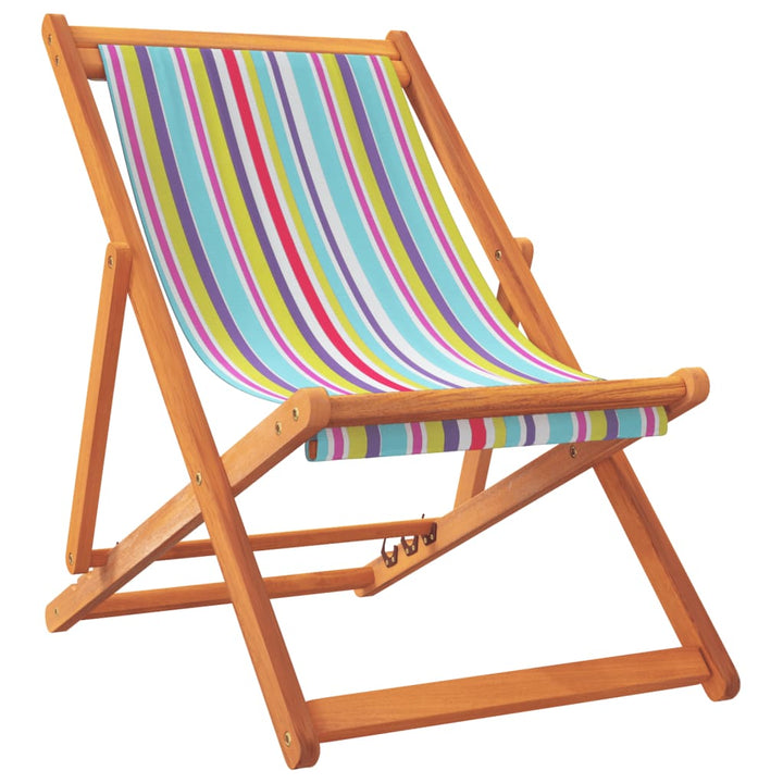 foldbare strandstole 2 stk. stof flerfarvet
