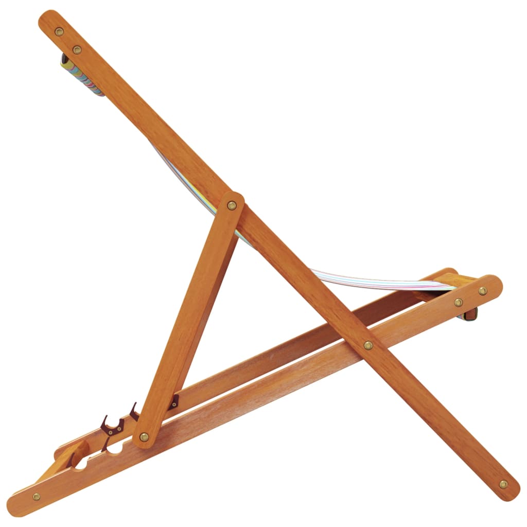 foldbare strandstole 2 stk. stof flerfarvet