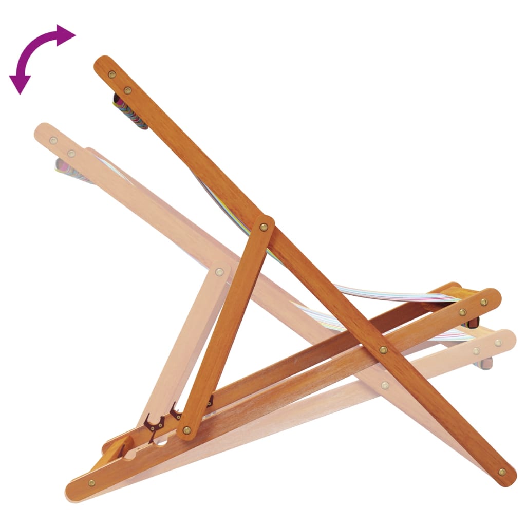 foldbare strandstole 2 stk. stof flerfarvet