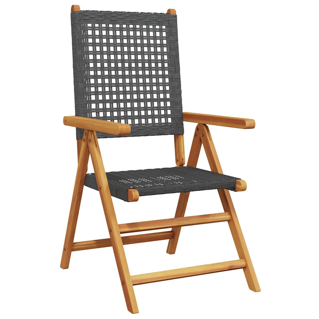 havestole 4 stk. med lænefunktion polyrattan sort