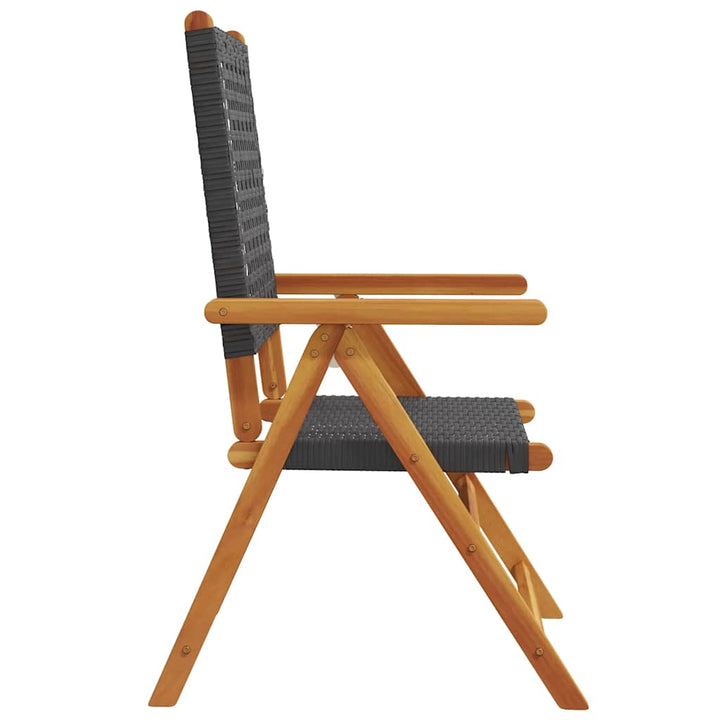 havestole 4 stk. med lænefunktion polyrattan sort