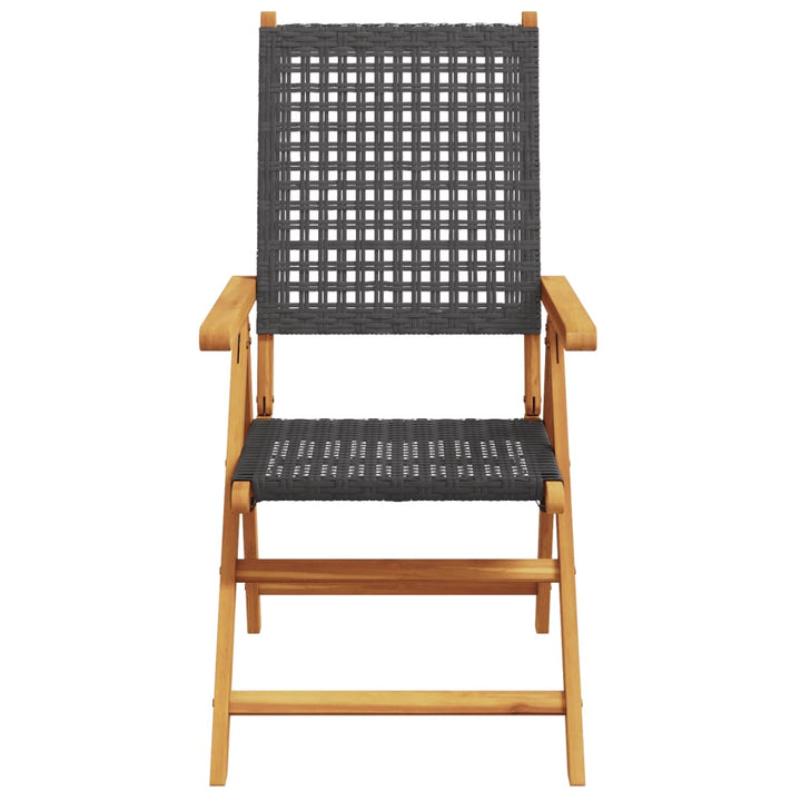 havestole 8 stk. med lænefunktion polyrattan sort