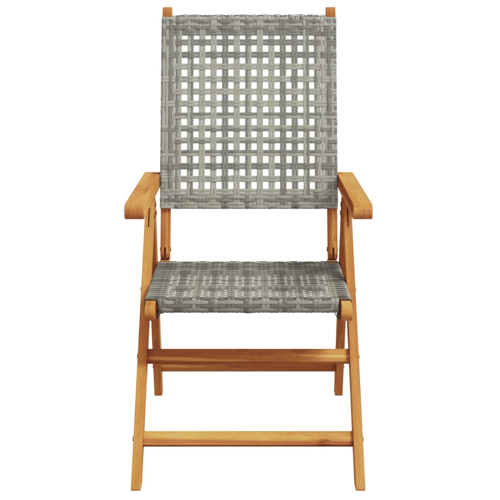 havestole 6 stk. med lænefunktion polyrattan grå