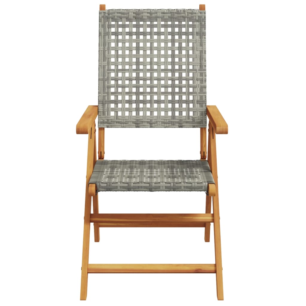 havestole 8 stk. med lænefunktion polyrattan grå