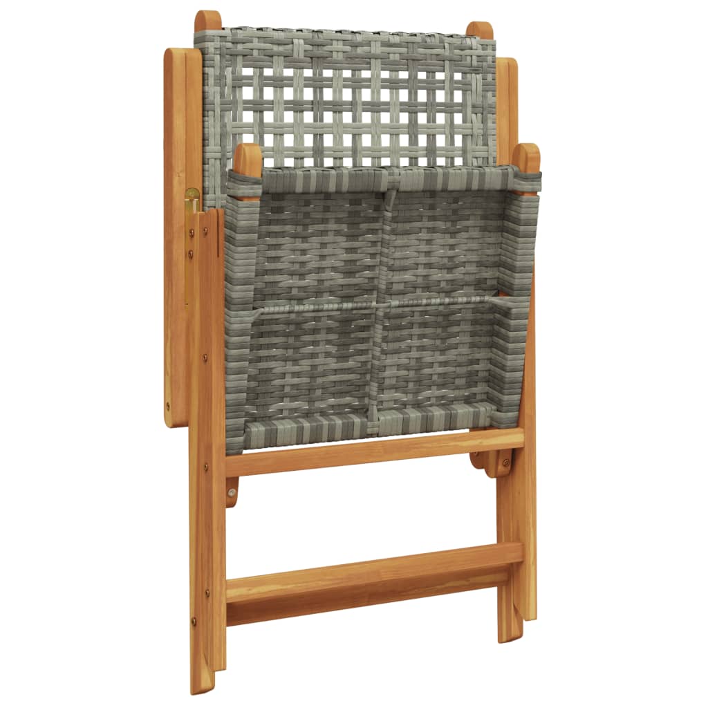 havestole 8 stk. med lænefunktion polyrattan grå