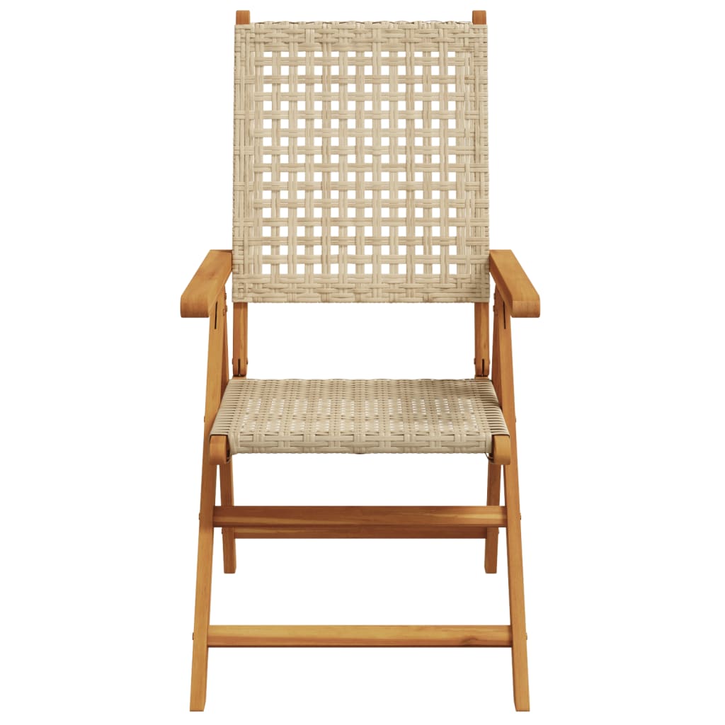 havestole 4 stk. med lænefunktion polyrattan beige