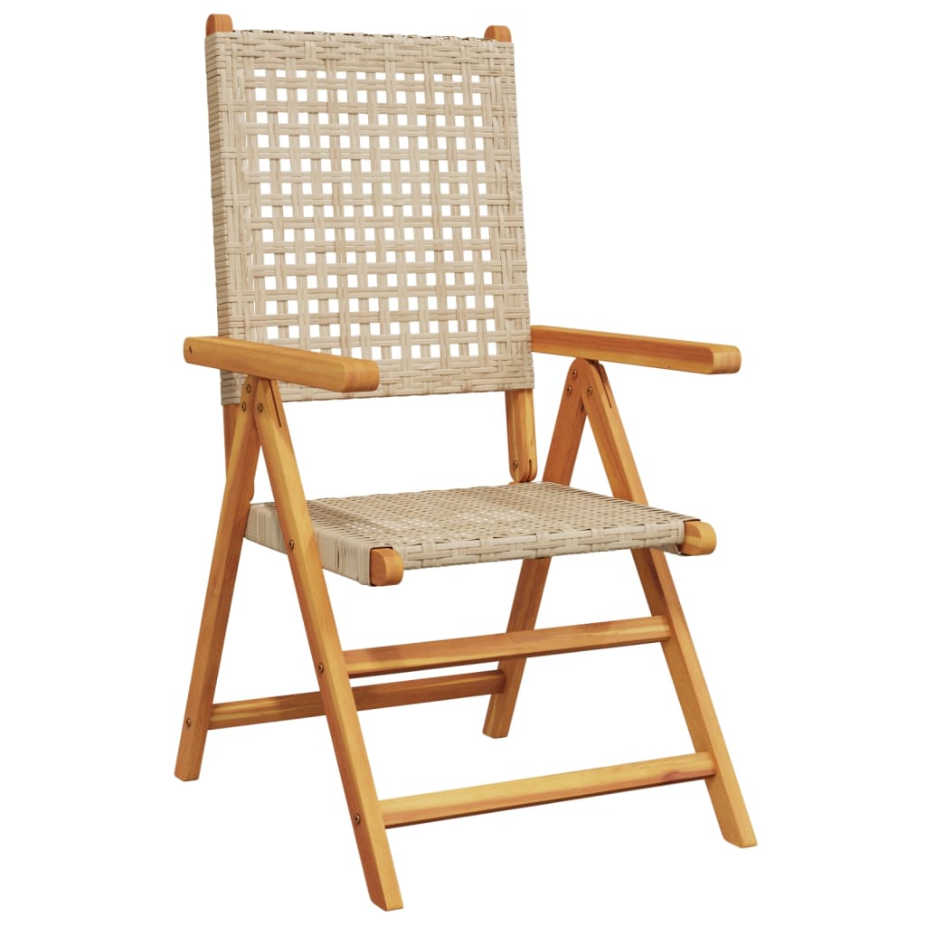 havestole 6 stk. med lænefunktion polyrattan beige