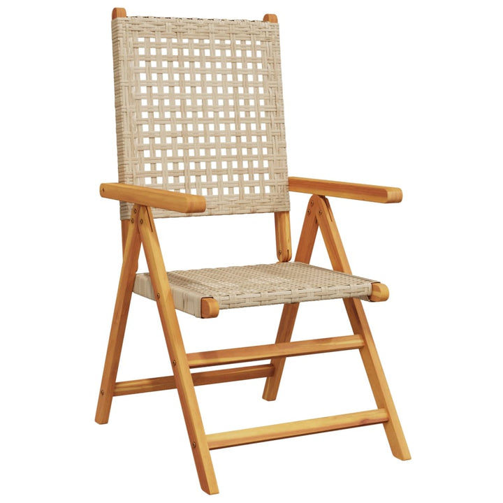 havestole 6 stk. med lænefunktion polyrattan beige