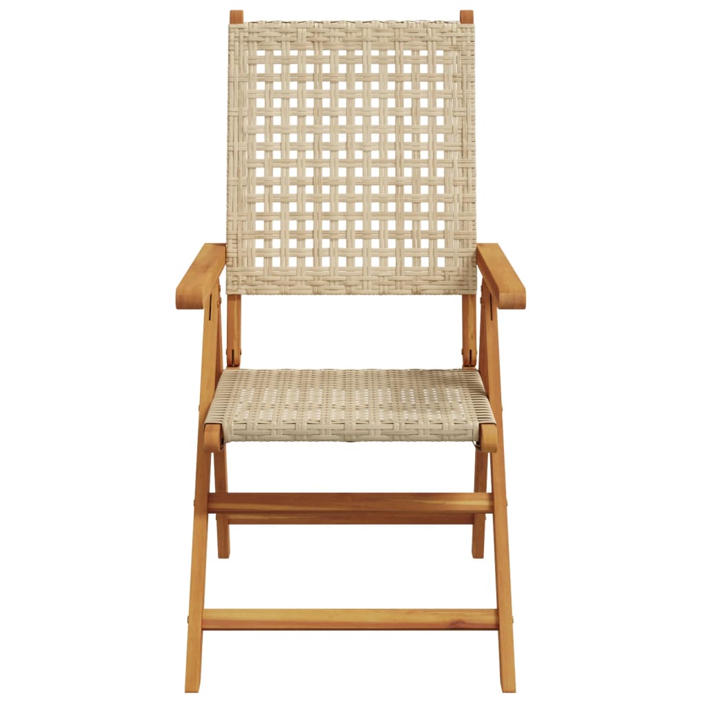 havestole 6 stk. med lænefunktion polyrattan beige