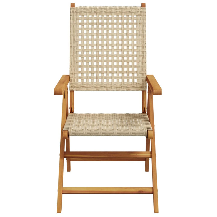 havestole 6 stk. med lænefunktion polyrattan beige