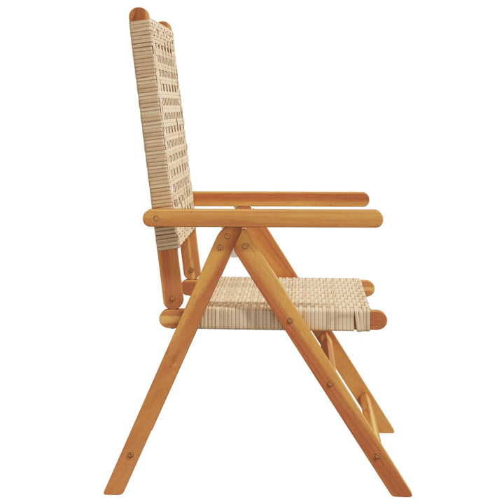 havestole 6 stk. med lænefunktion polyrattan beige