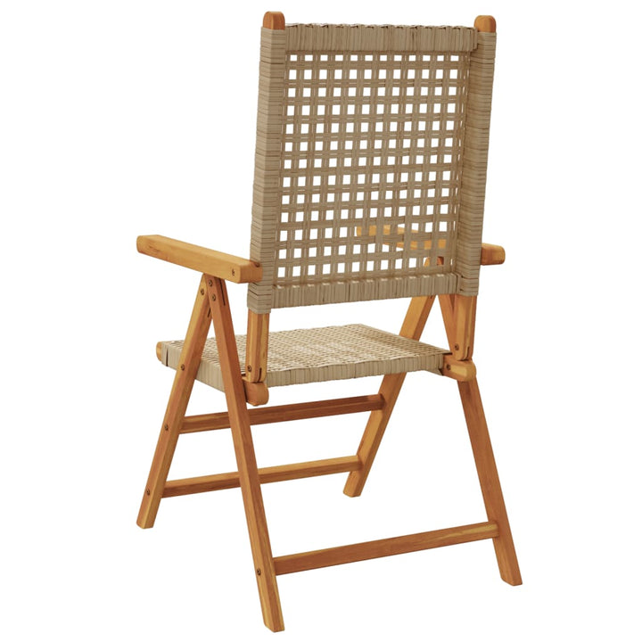 havestole 6 stk. med lænefunktion polyrattan beige