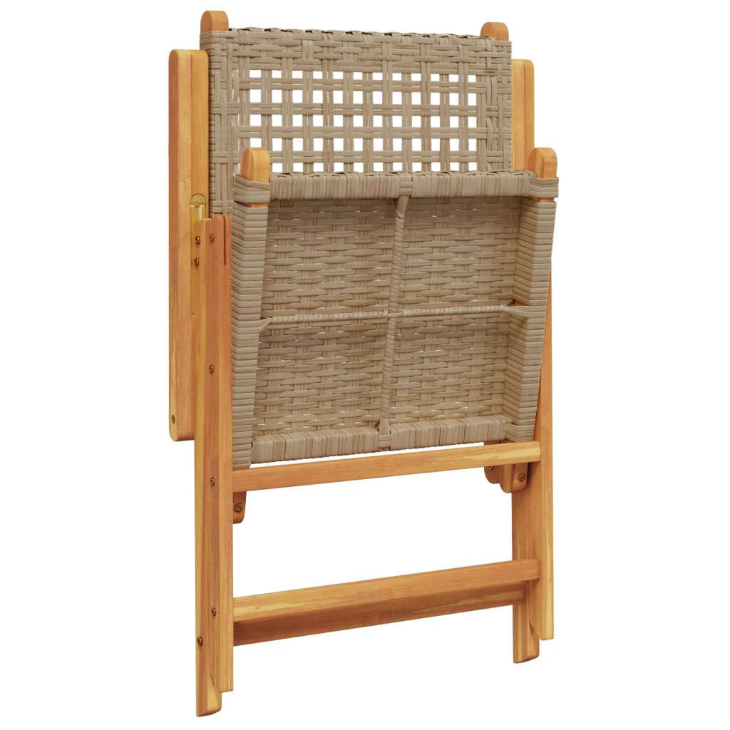 havestole 6 stk. med lænefunktion polyrattan beige