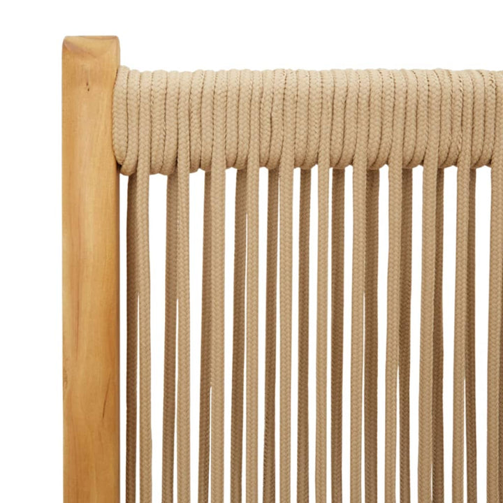 havestole 8 stk. med lænefunktion massivt akacietræ beige