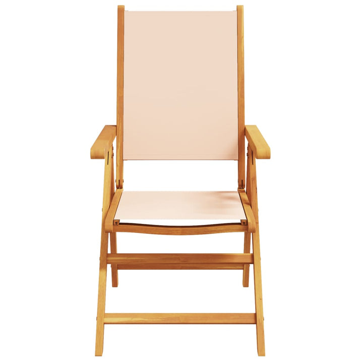 havestole 4 stk. med lænefunktion stof og massivt træ beige