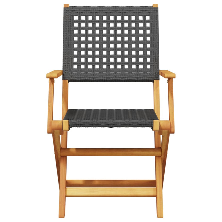 foldbare havestole 4 stk. polyrattan sort