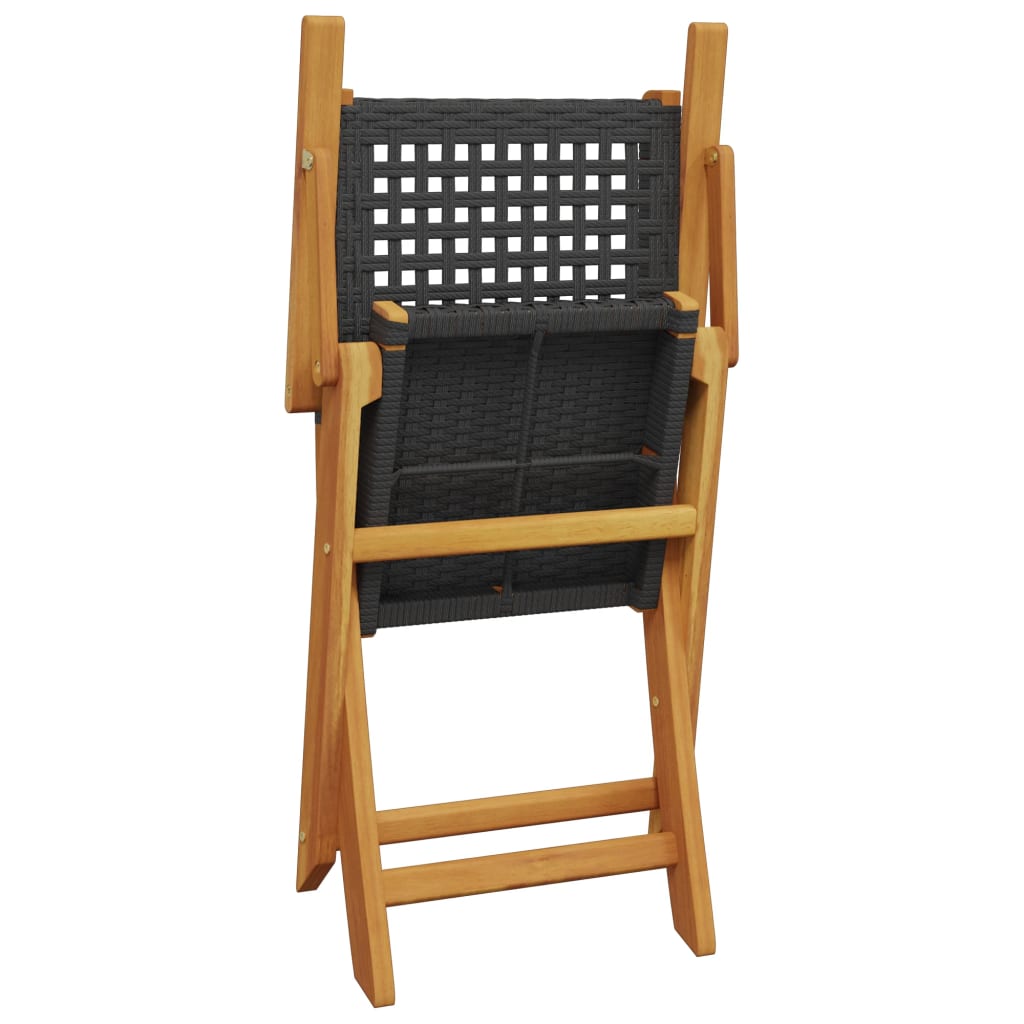 foldbare havestole 4 stk. polyrattan sort
