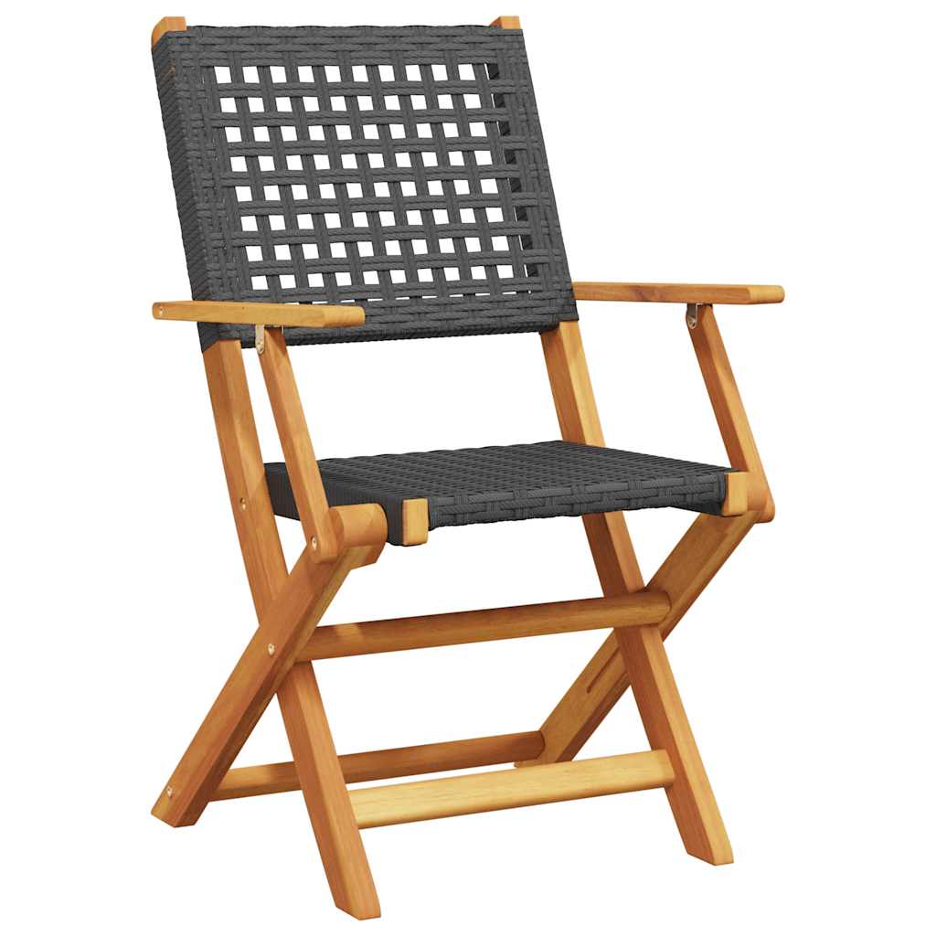 foldbare havestole 8 stk. polyrattan sort