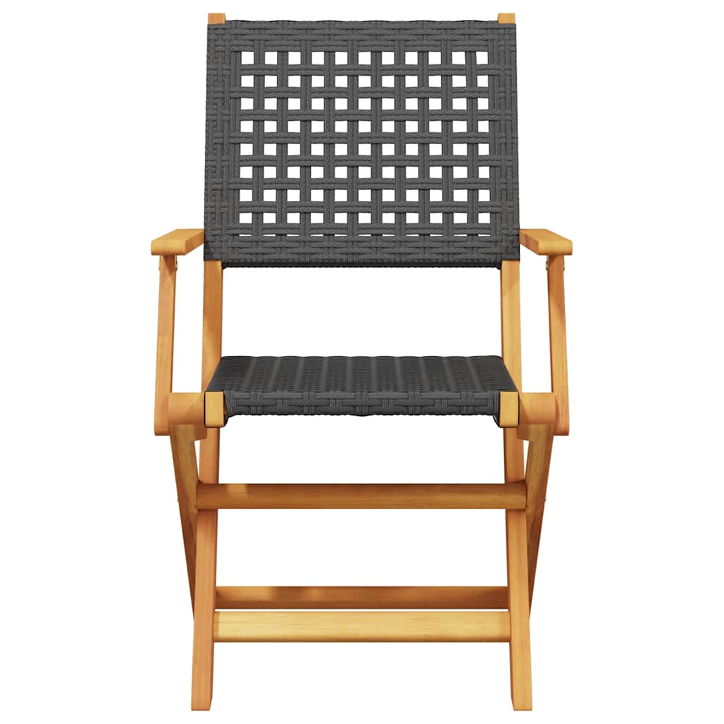 foldbare havestole 8 stk. polyrattan sort