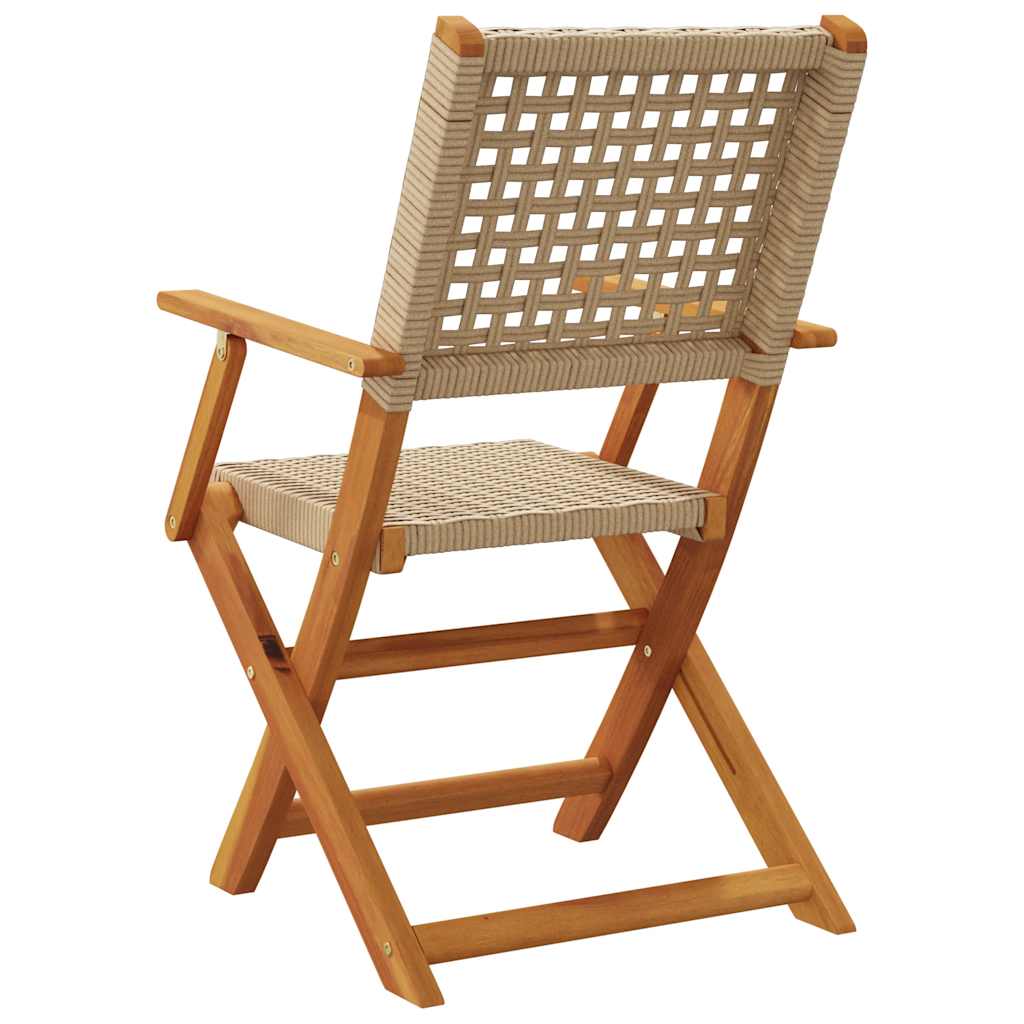 foldbare havestole 4 stk. polyrattan beige