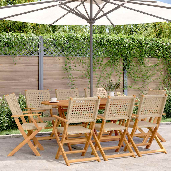 foldbare havestole 8 stk. polyrattan beige