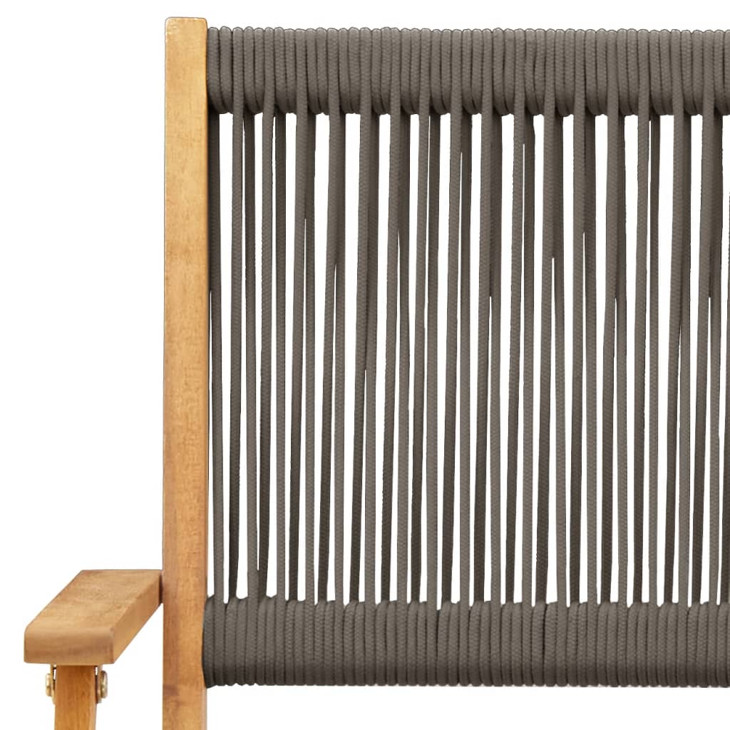 foldbare havestole 6 stk. massivt akacietræ grå