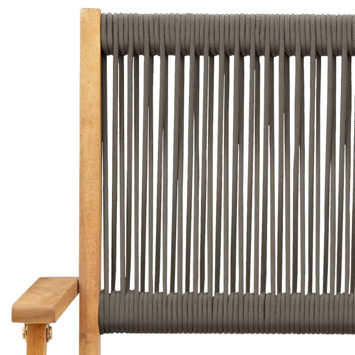 foldbare havestole 6 stk. massivt akacietræ grå