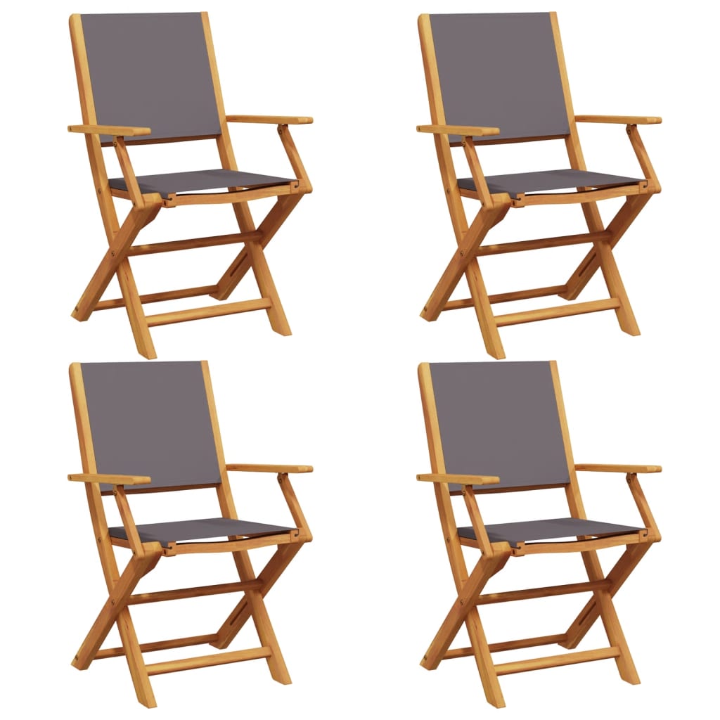 foldbare havestole 4 stk. stof og massivt træ antracit