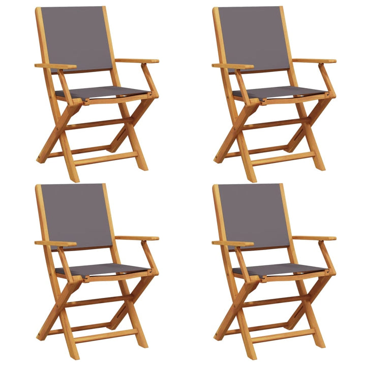 foldbare havestole 4 stk. stof og massivt træ antracit