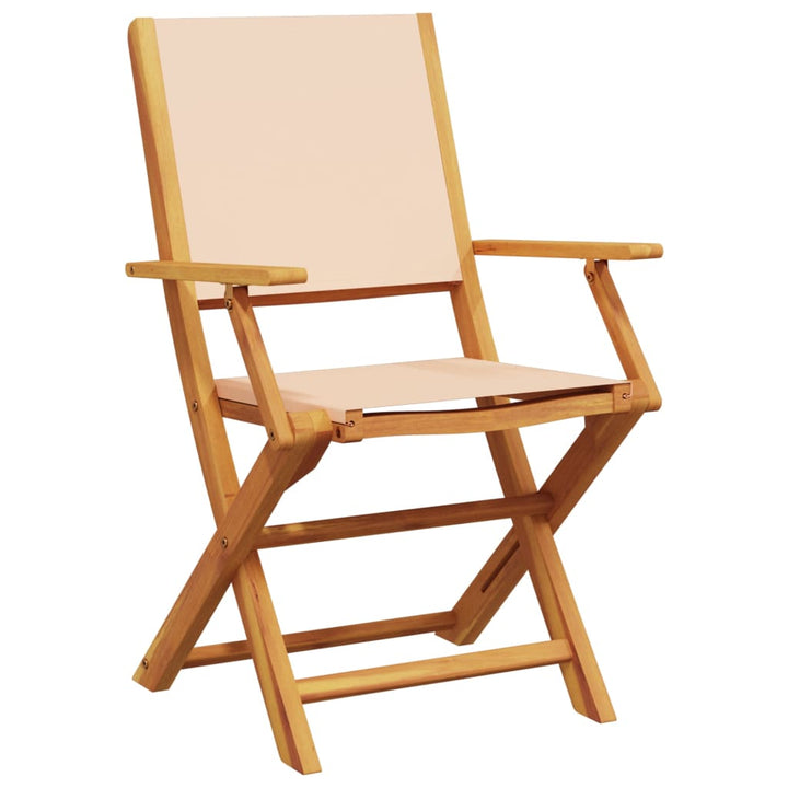 foldbare havestole 4 stk. stof og massivt træ beige