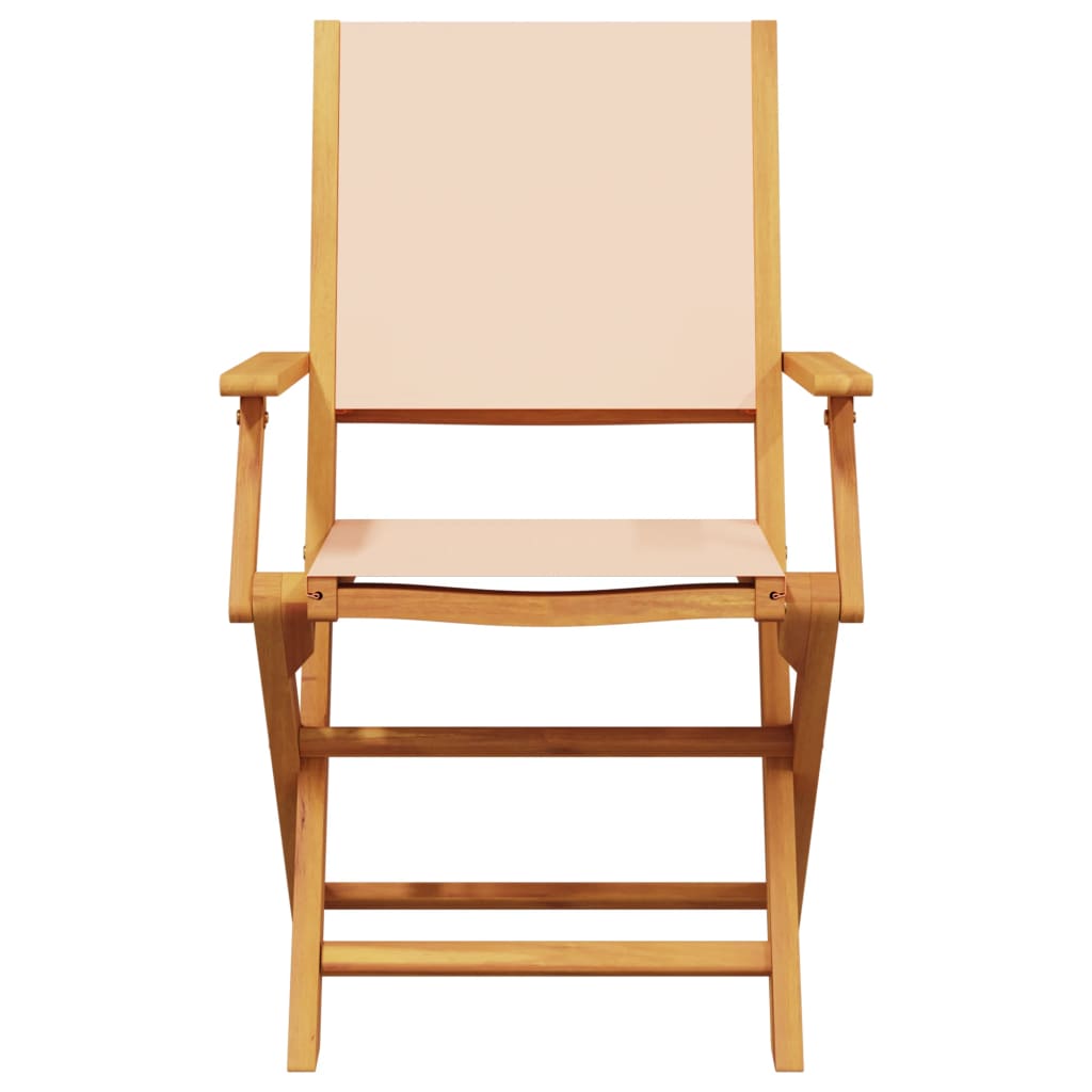 foldbare havestole 4 stk. stof og massivt træ beige
