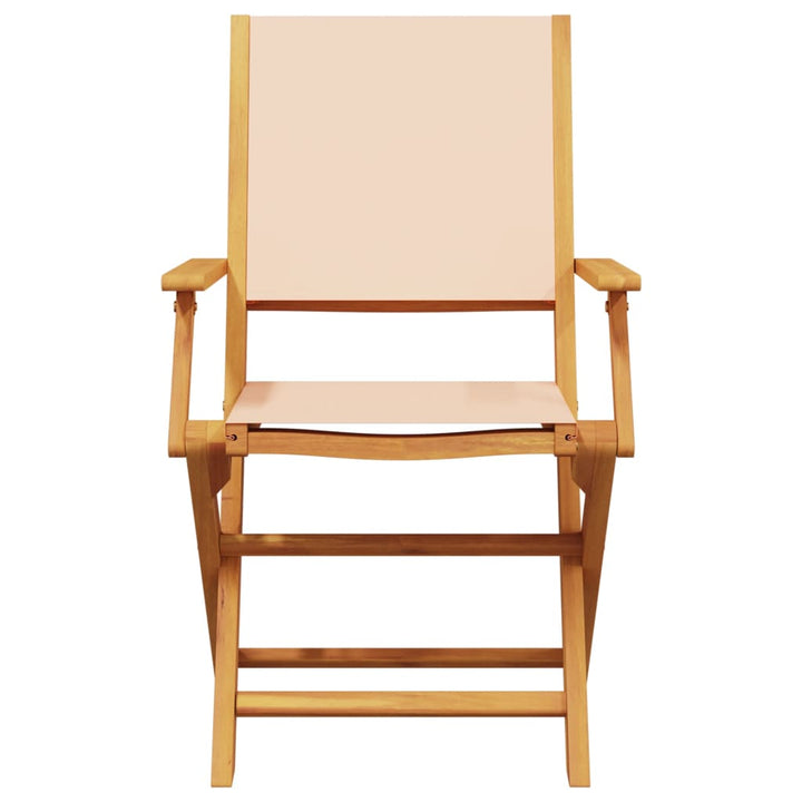 foldbare havestole 4 stk. stof og massivt træ beige
