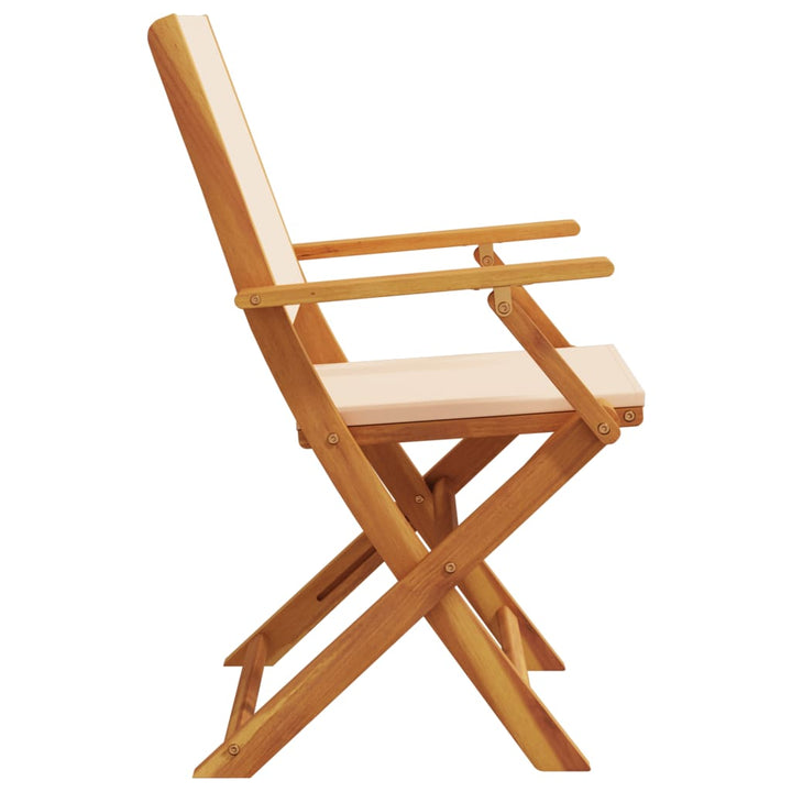 foldbare havestole 4 stk. stof og massivt træ beige