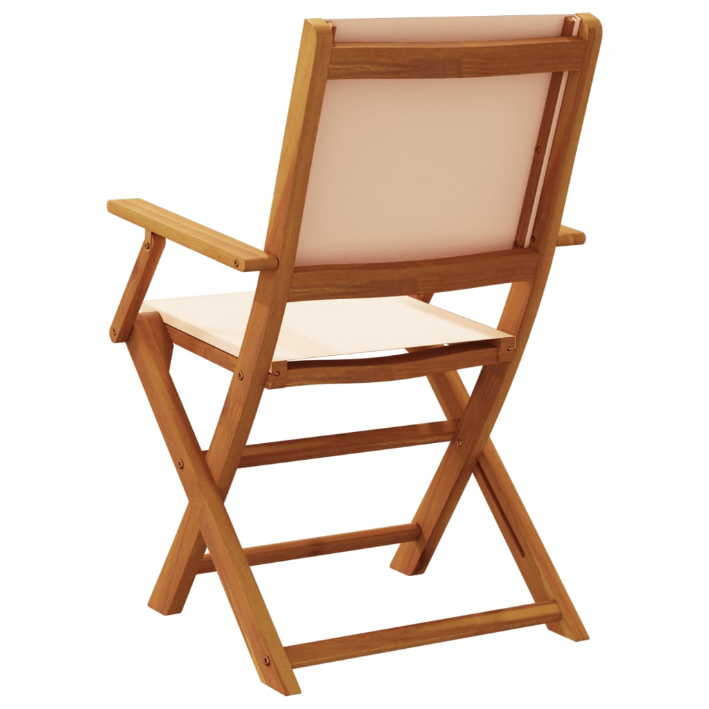 foldbare havestole 4 stk. stof og massivt træ beige
