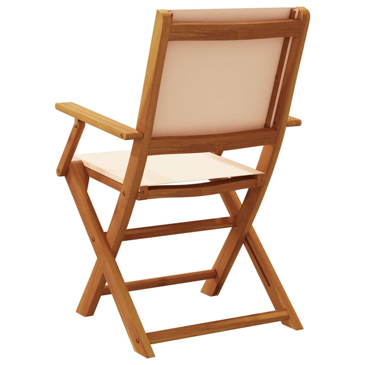 foldbare havestole 4 stk. stof og massivt træ beige